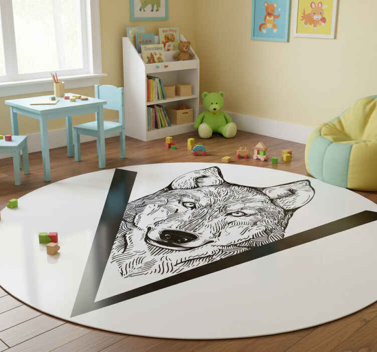 Tappeto vinile animali illustrazione lupo - TenStickers