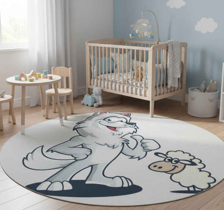 Dieren vinyl tapijt vrolijke wolf karakter - TenStickers