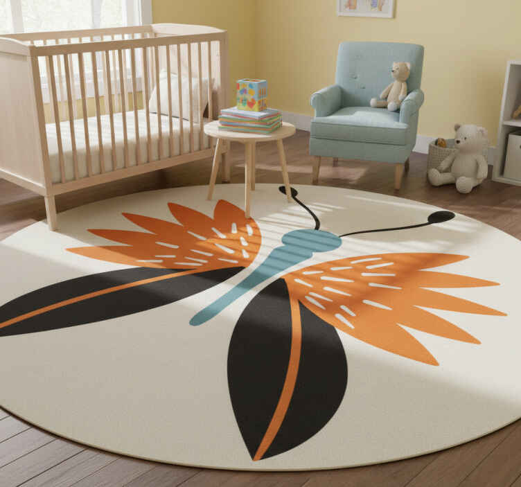 Tappeto vinile animali farfalla colorata - TenStickers