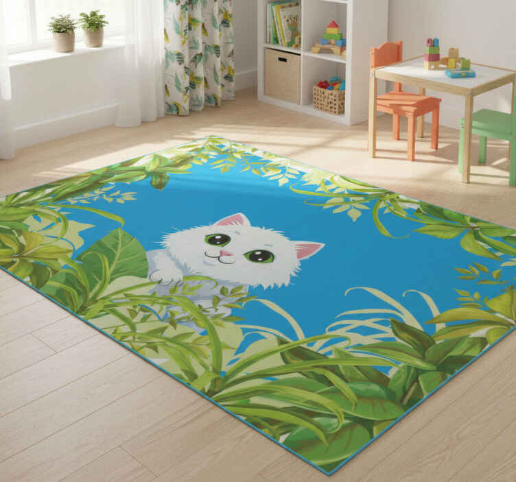 Tappeto vinile animali gatto tra la vegetazione - TenStickers
