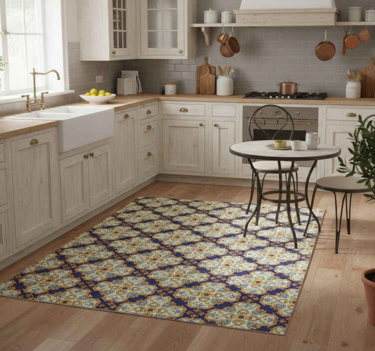 Kitchen vinyl rug in regal mediterranean style - TenStickers