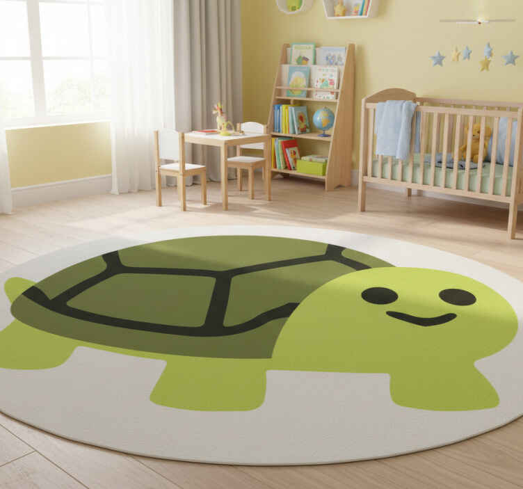 Dieren vinyl tapijt schattige glimlachende schildpad - TenStickers
