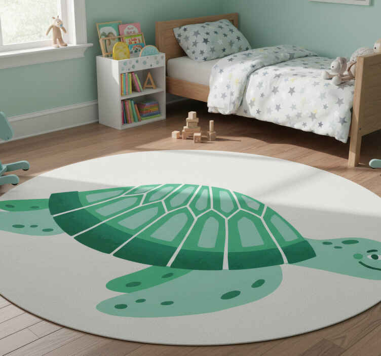 Tappeto vinile animali arte della tartaruga giocosa - TenStickers
