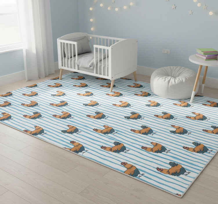 Dieren vinyl tapijt met charmant kipmotief - TenStickers