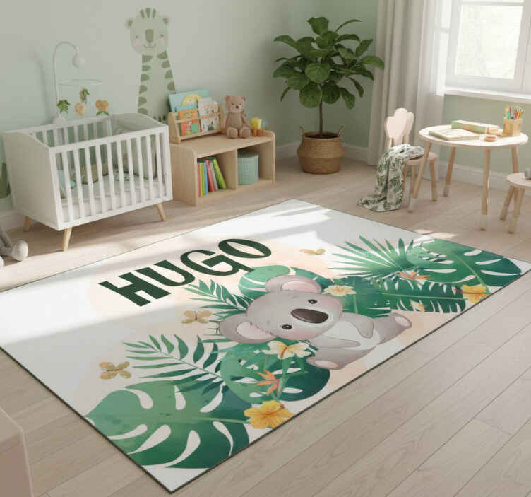 Dieren vinyl tapijt koala jungle thema - TenStickers