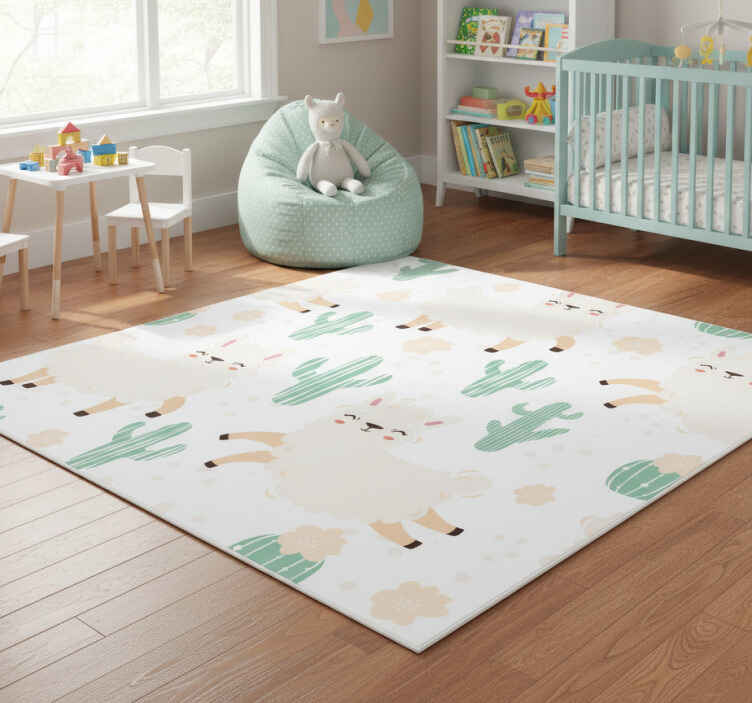 Tappeto vinile animali llamas e cactus carini - TenStickers