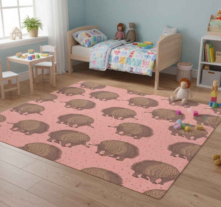 Dieren vinyl tapijt met egel patroon achtergrond - TenStickers