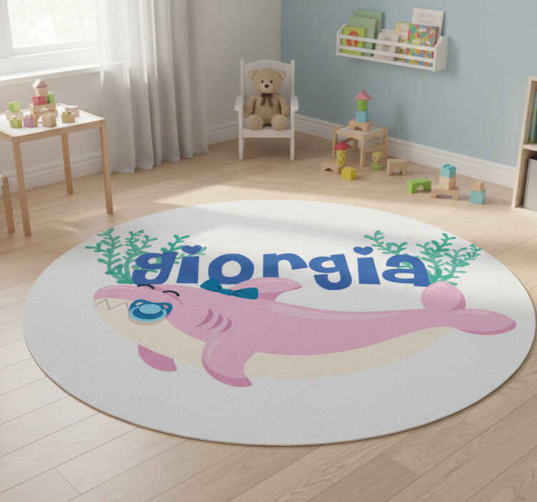 Dieren vinyl tapijt happy haai ontwerp - TenStickers
