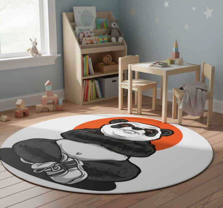 Dieren vinyl tapijt panda omarmt kalmte - TenStickers
