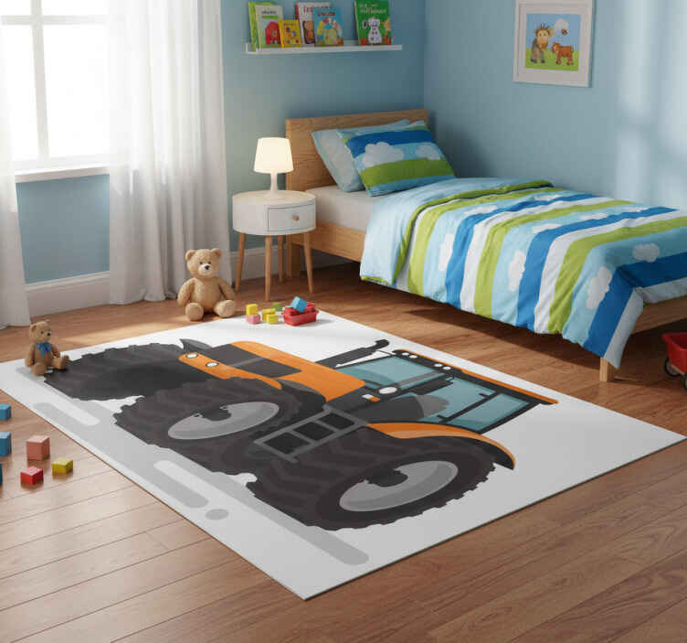 Dieren vinyl tapijt tractor met grote banden - TenStickers