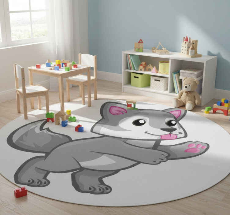 Dieren vinyl tapijt speelse puppy karakter - TenStickers