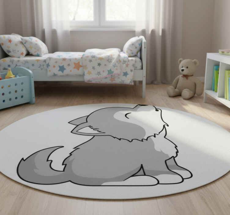 Tappeto vinile animali illustrazione di cane ululante - TenStickers