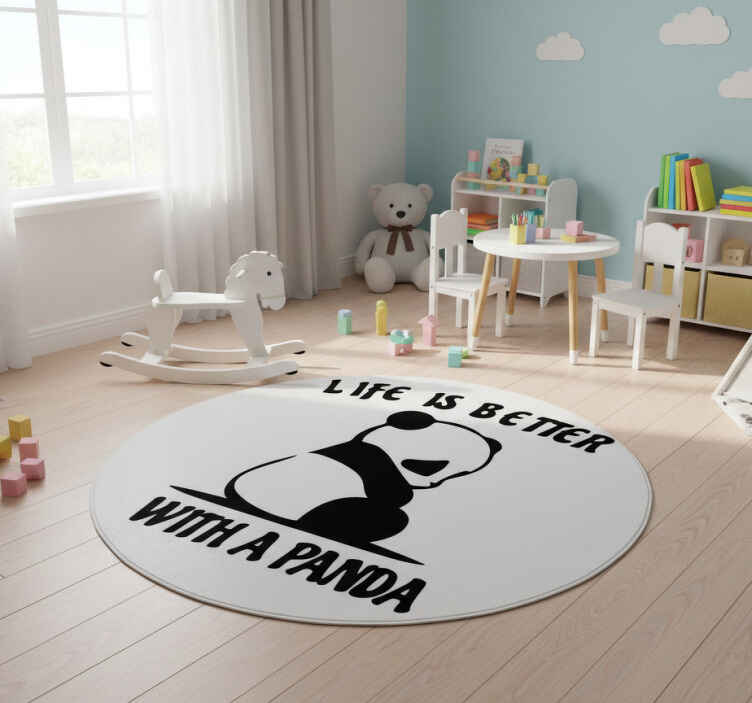 Dieren vinyl tapijt panda illustratie citaat - TenStickers