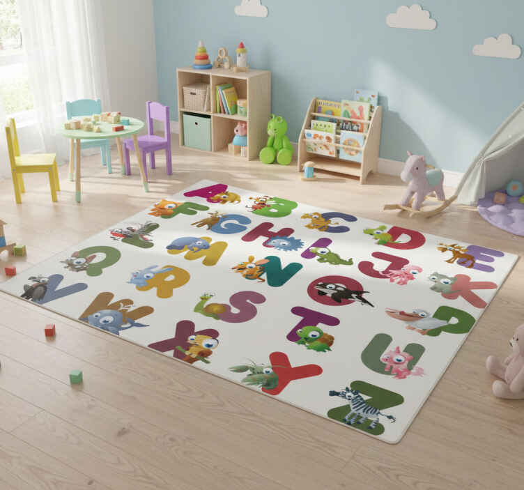 Dieren vinyl tapijt dierenalfabet - TenStickers