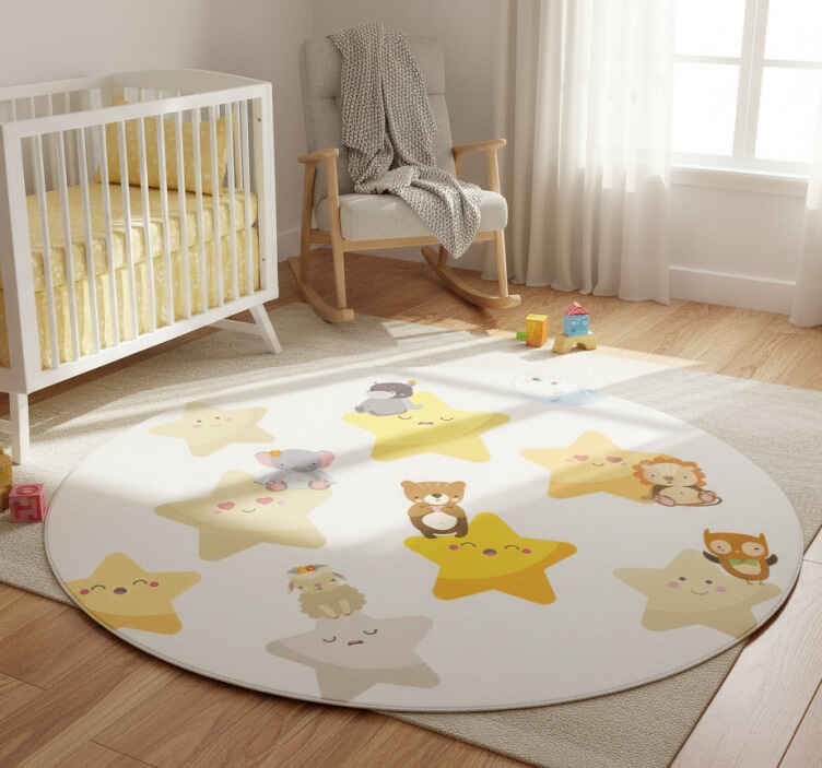 Dieren vinyl tapijt sterren voor de babykamer - TenStickers
