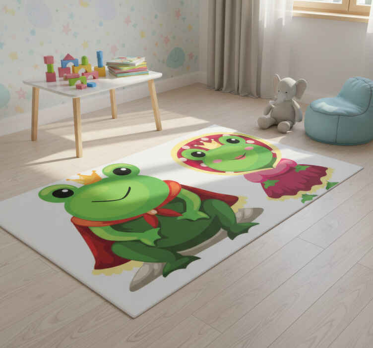 Dieren vinyl tapijt koning en koningin kikkers - TenStickers