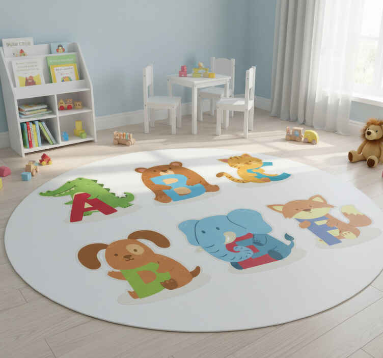 Dieren vinyl tapijt abc dieren alfabet - TenStickers