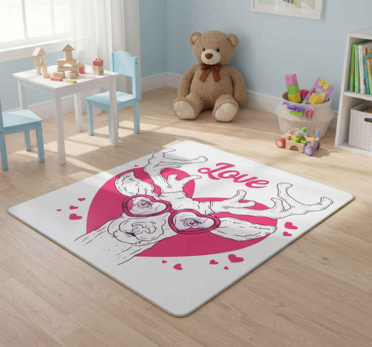 Dieren vinyl tapijt hert liefde - TenStickers