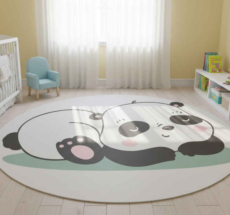 Dieren vinyl tapijt panda illustratie - TenStickers