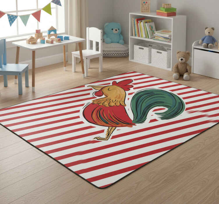 Dieren vinyl tapijt gekleurd kip ontwerp origineel - TenStickers