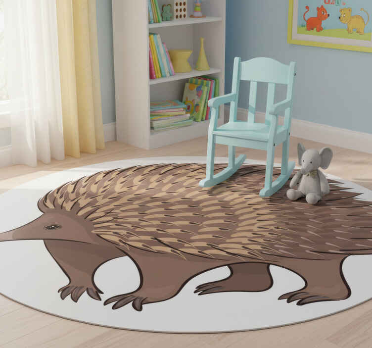 Dieren vinyl tapijt vriendelijk egeltje personage - TenStickers