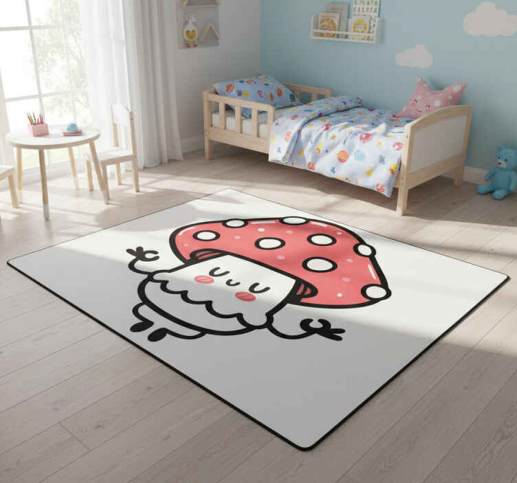 Tappeto vinile animali personaggio fungo carino - TenStickers