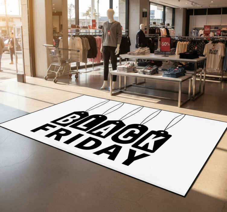Black friday vinyl rug modern style floor mat - TenStickers