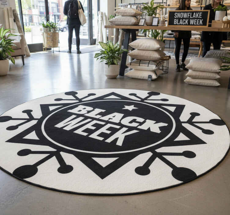 Tapis vinyle black friday flocon de neige semaine - TenStickers