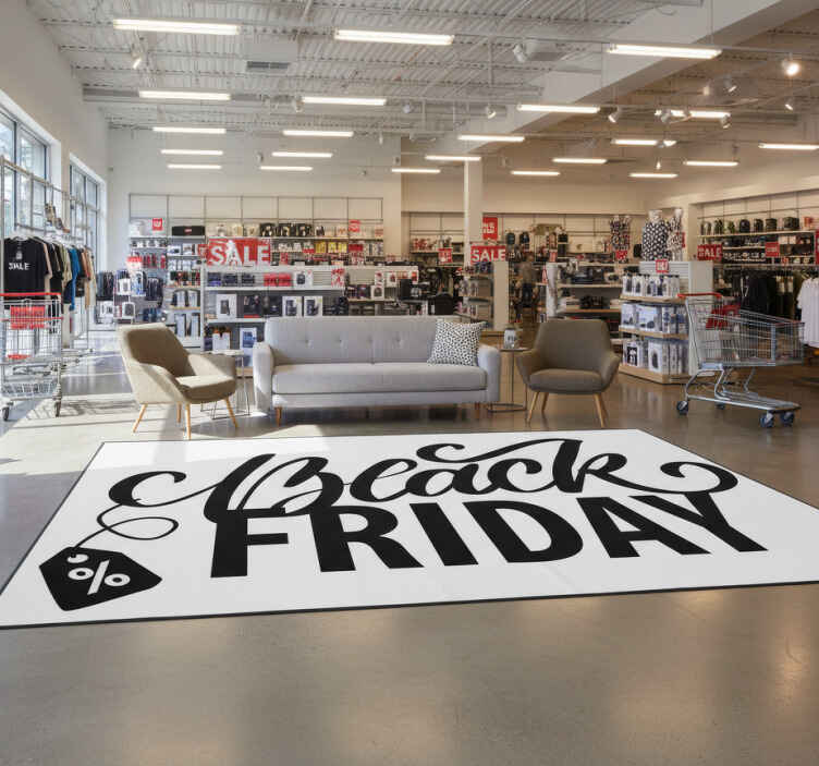 Tapis vinyle black friday joli black friday avec étiquettes - TenStickers