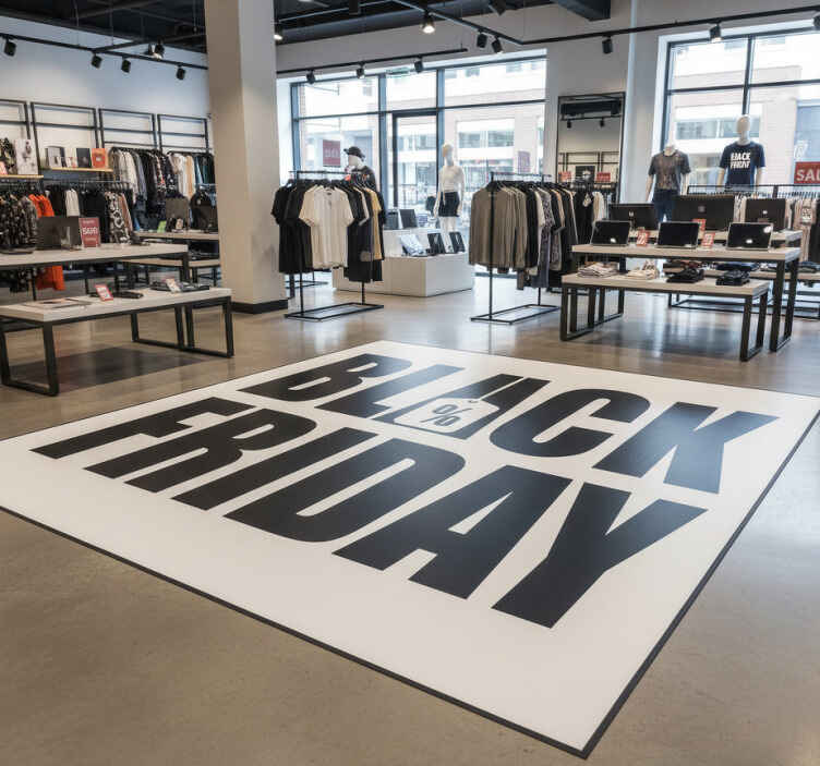 Black friday vinyl rug simple white background - TenStickers