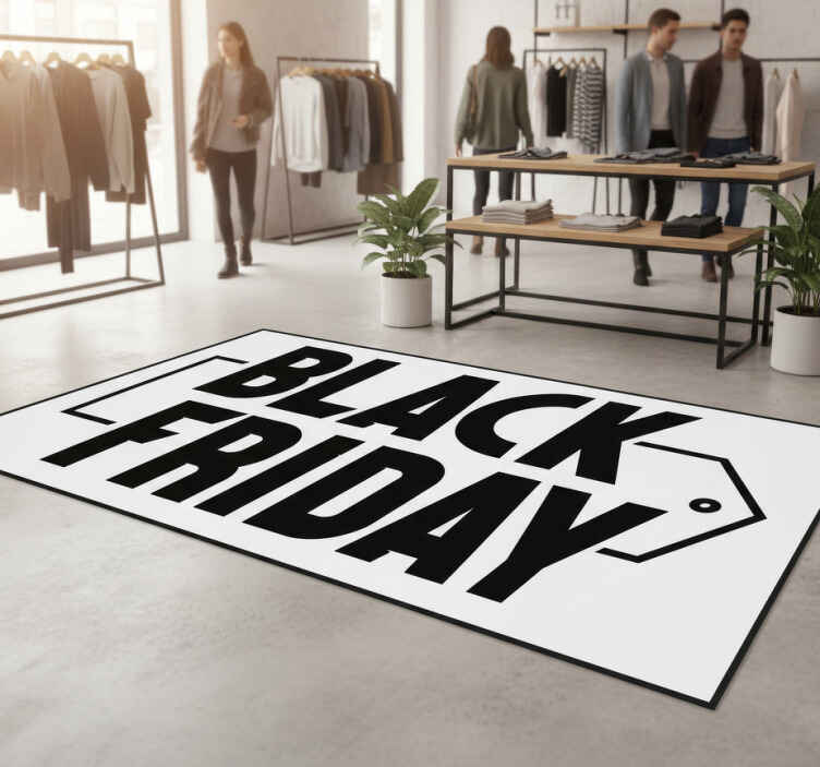 Tapis vinyle black friday écriture cursive moderne - TenStickers