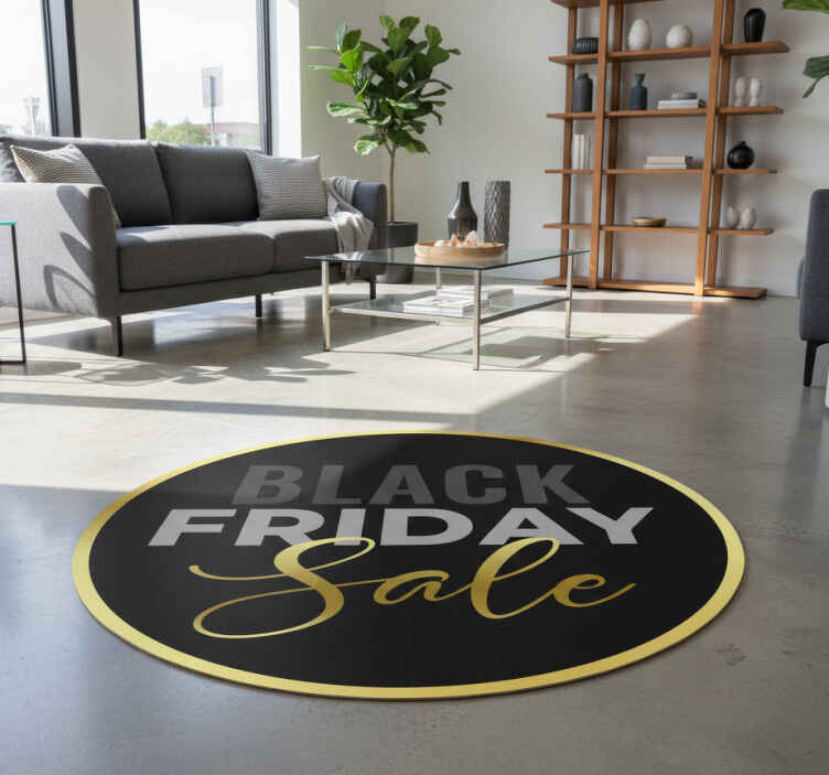 Tapis vinyle black friday fond doré black friday - TenStickers