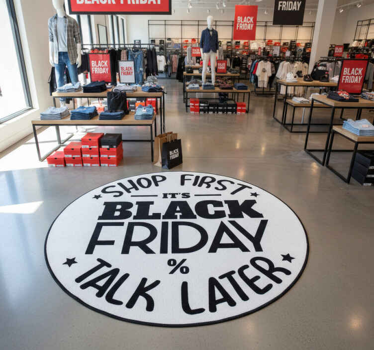 Tapis vinyle black friday achetez d'abord, parlez après - TenStickers