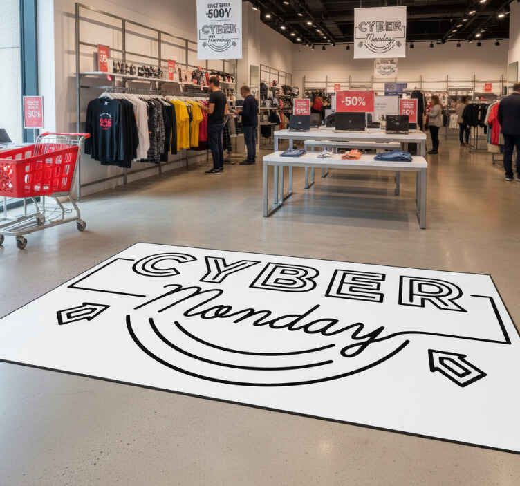 Tapis vinyle black friday flèches cyber monday - TenStickers