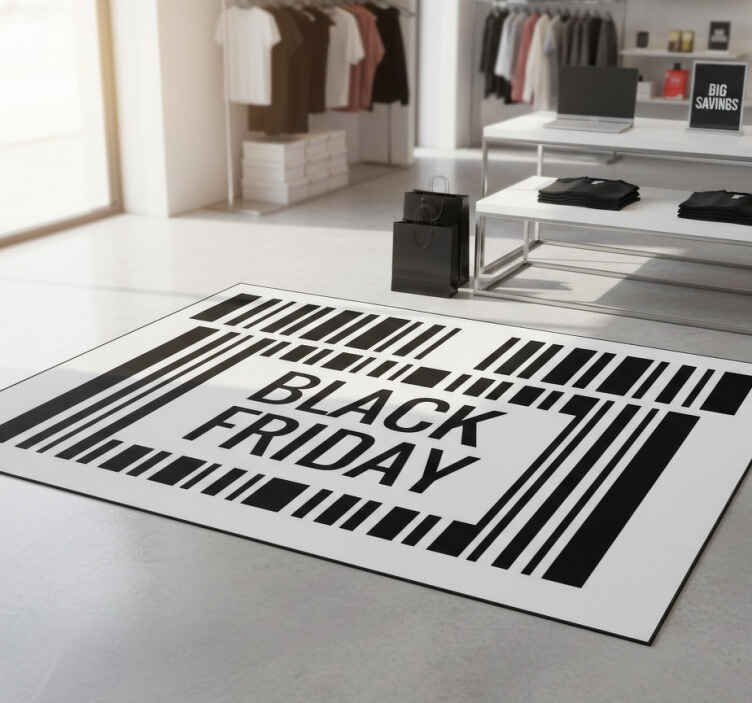 Tapis vinyle black friday code-barres - TenStickers