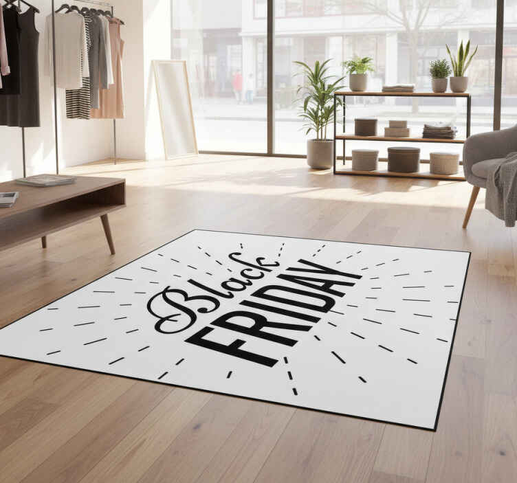 Tapis vinyle black friday texte calligraphique scintillant - TenStickers