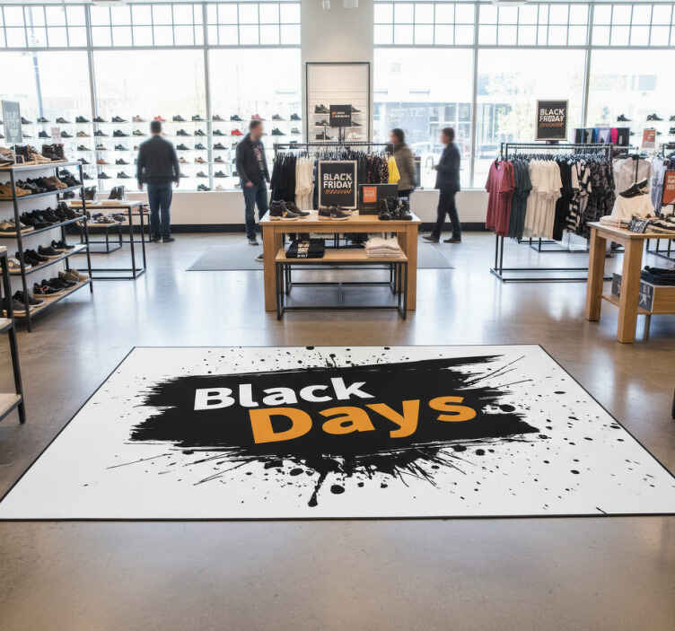 Tapis vinyle black friday noir et blanc "jours noirs" - TenStickers