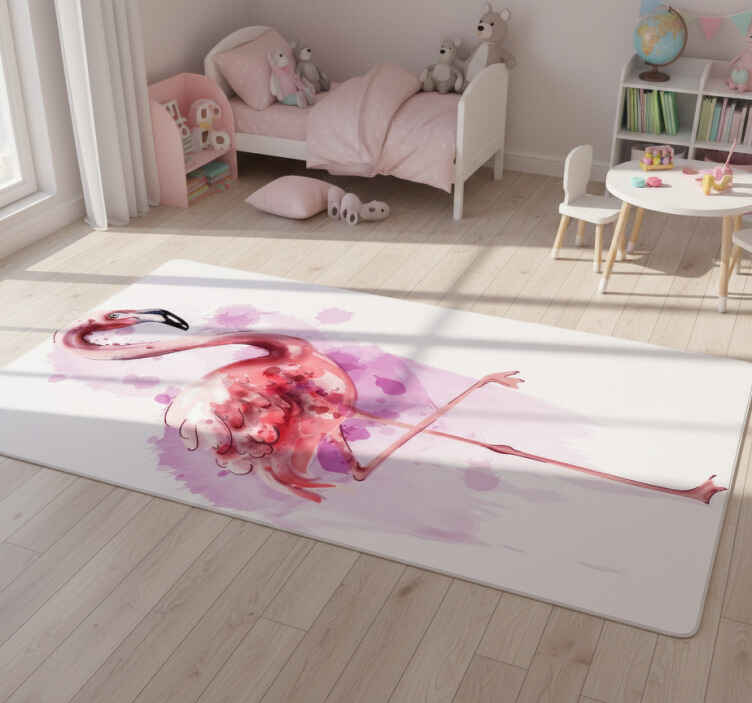 Zvířecí vinylový koberec elegantní silueta plameňáka - TenStickers