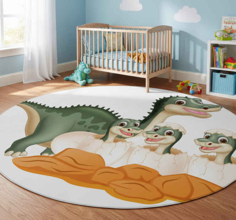 Zvířecí vinylový koberec roztomilá rodina dinosaurů - TenStickers