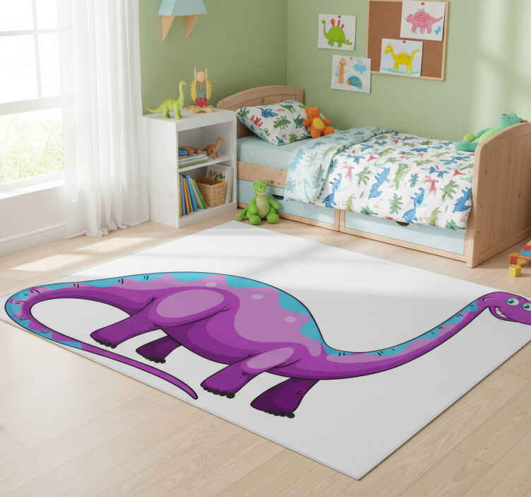 Zvířecí vinylový koberec hravý fialový dinosaurus - TenStickers
