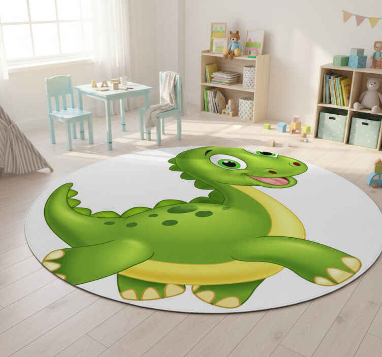 Tappeto vinile animali dinosauro verde carino - TenStickers