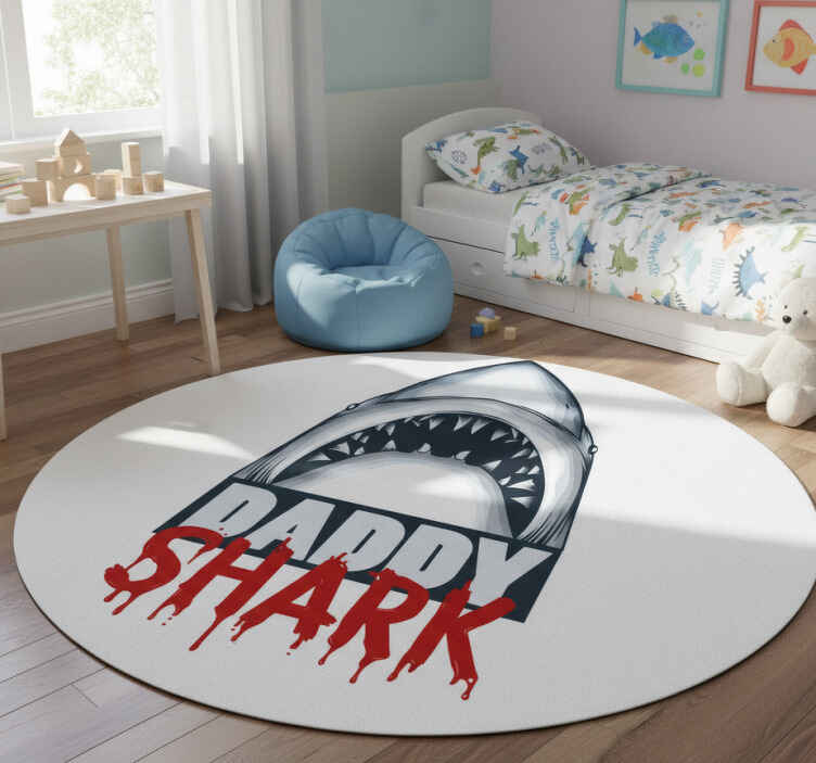 Dieren vinyl tapijt papa haai - TenStickers