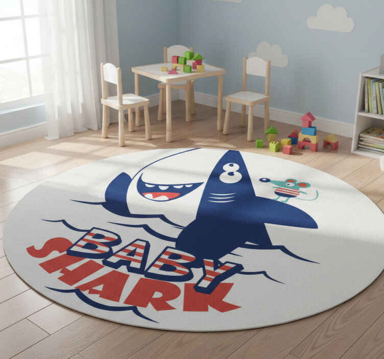 Dieren vinyl tapijt blije haai karakter - TenStickers