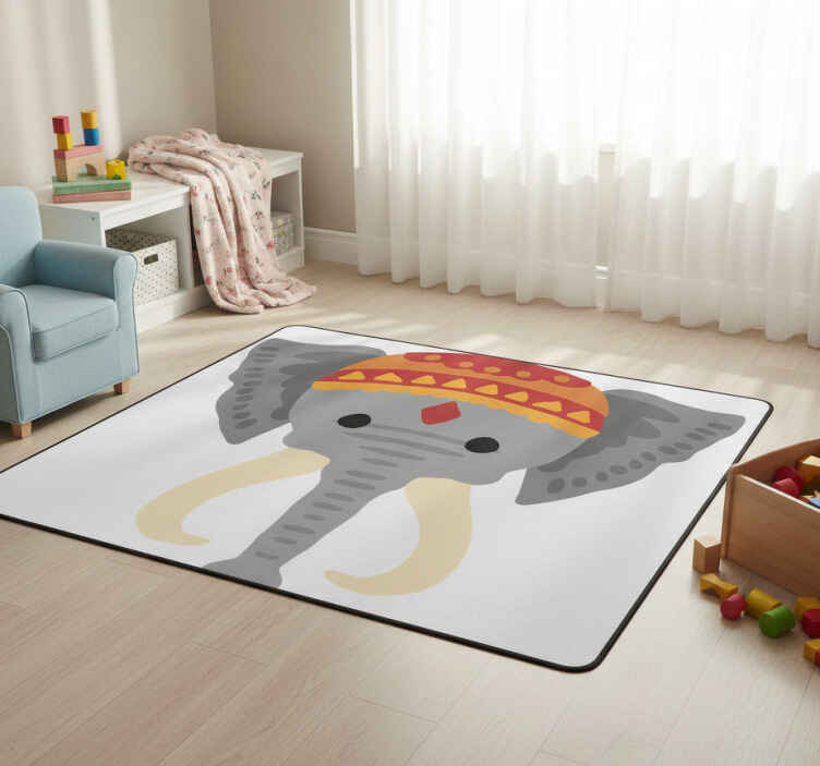 Dieren vinyl tapijt olifantenkop figuur - TenStickers