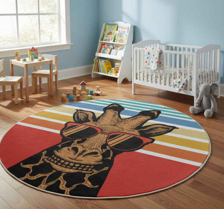 Dieren vinyl tapijt coole zonnebril giraffe - TenStickers