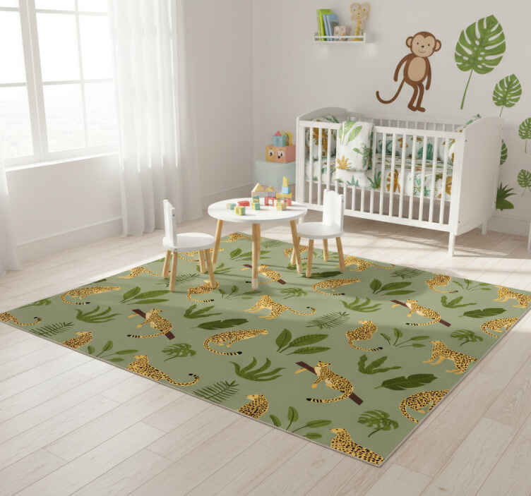 Dieren vinyl tapijt met luipaardpatroon jungle - TenStickers