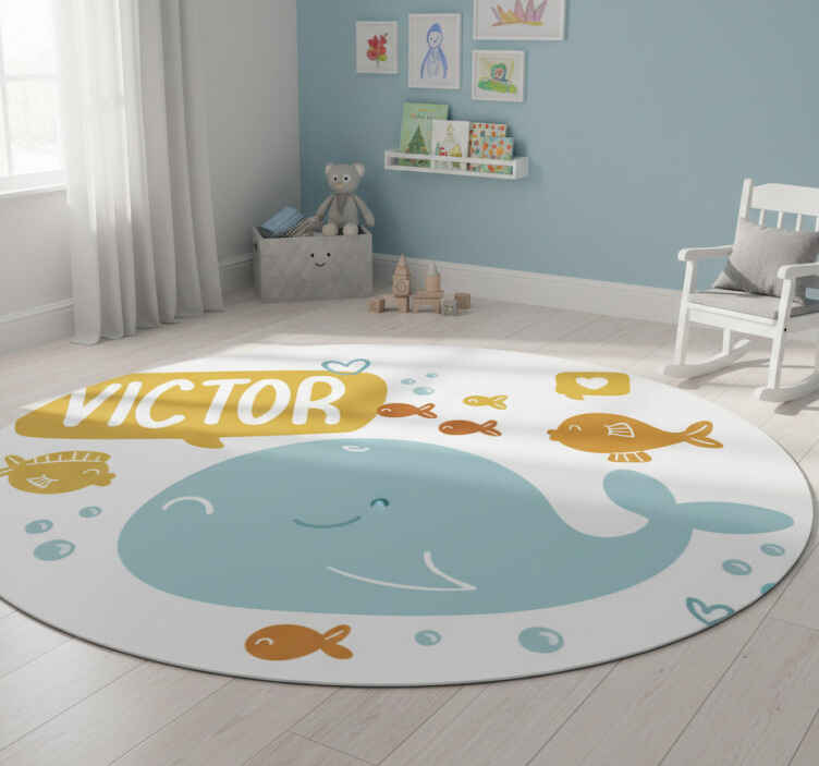 Zvířecí vinylový koberec s roztomilým designem velryby - TenStickers