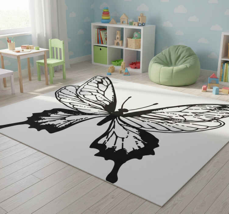 Dieren vinyl tapijt graceful butterfly outline - TenStickers