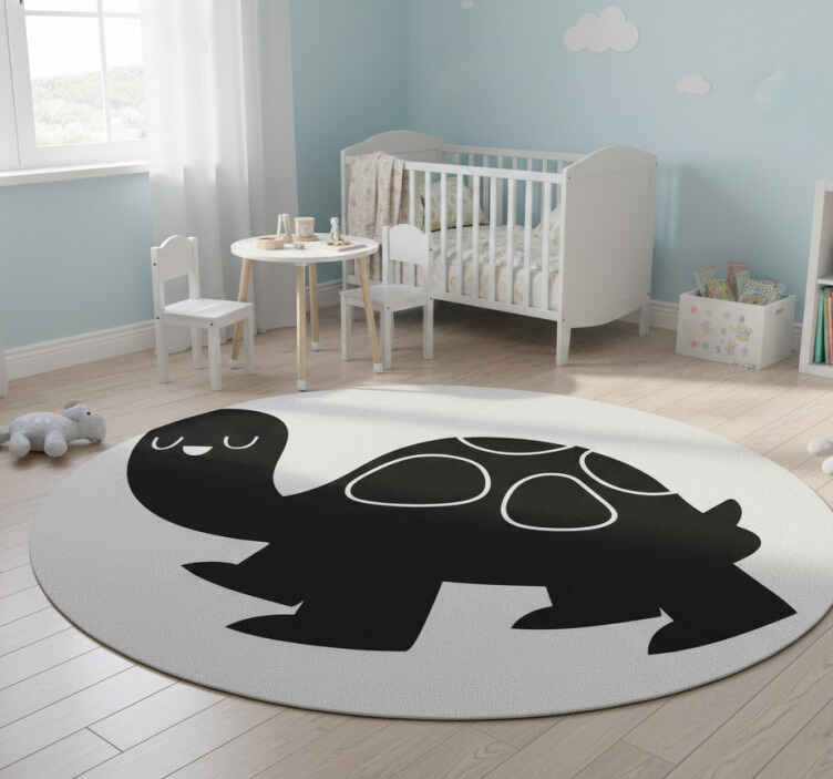 Dieren vinyl tapijt reusachtige zwarte schildpad - TenStickers