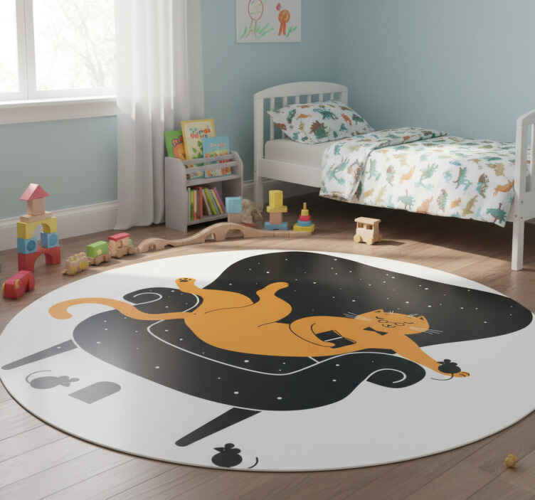 Katt og mus vinyl teppe dyr - Tenstickers